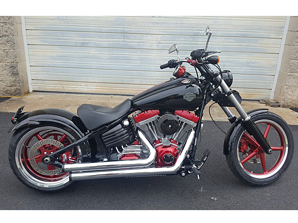 Custom, Black and Red, Harley-Davidson Motorcycle Build